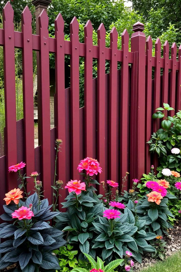 Deep Burgundy - 24 Garden Fence Colour Ideas