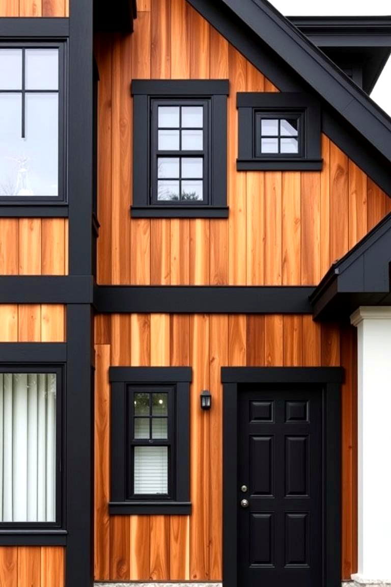Deep Charcoal Gray - 24 Paint Colors for a Modern Black House With Cedar Accents