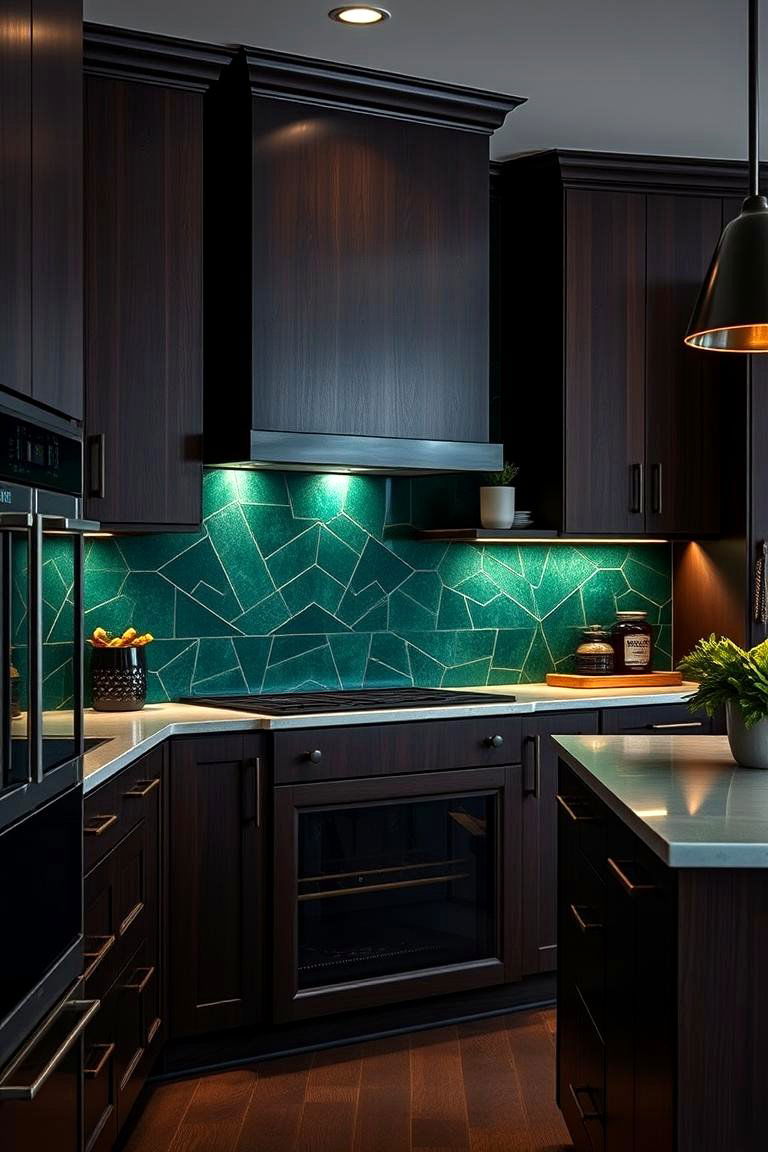 Deep Forest Drama - 24 Kitchen With Green Backsplash Ideas