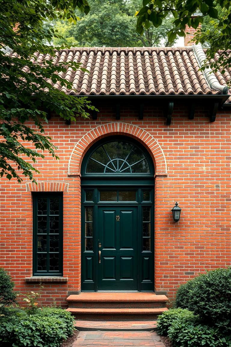 Deep Forest Green Finishes - 24 Exterior Brick Paint Color Ideas