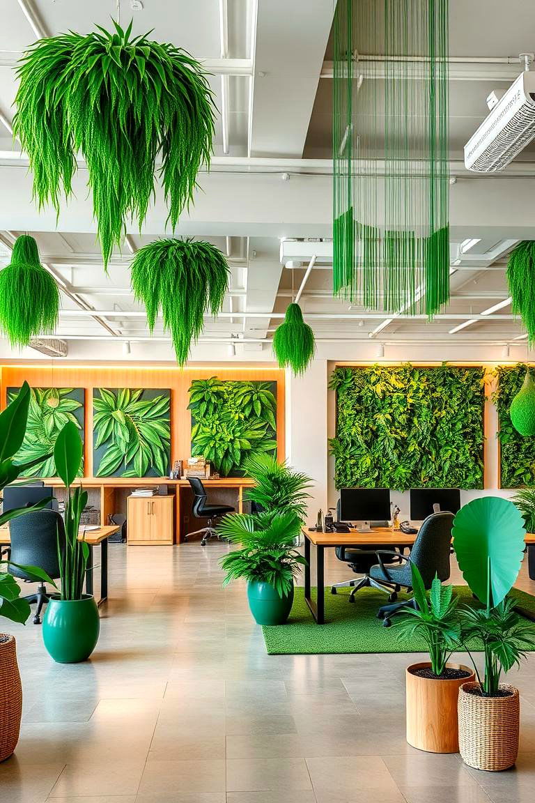 Deep Green Art Installations - 24 Dark Green Office Ideas and Inspiration