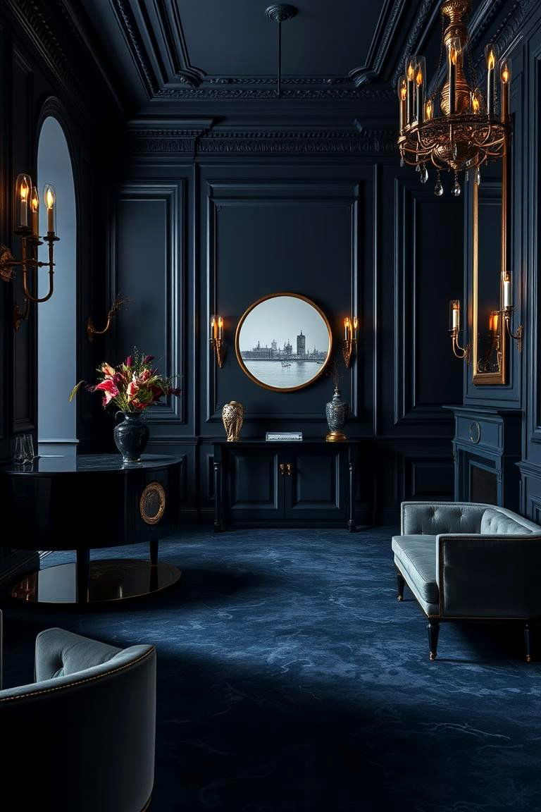 Deep Navy Elegance - 24 Colorful Bathroom Ideas