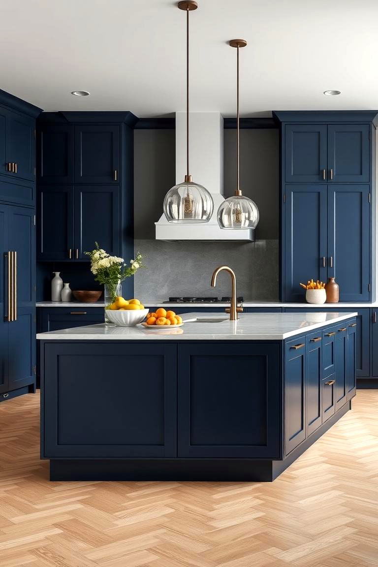 Deep Navy Sophistication - 24 Kitchen Island Color Ideas