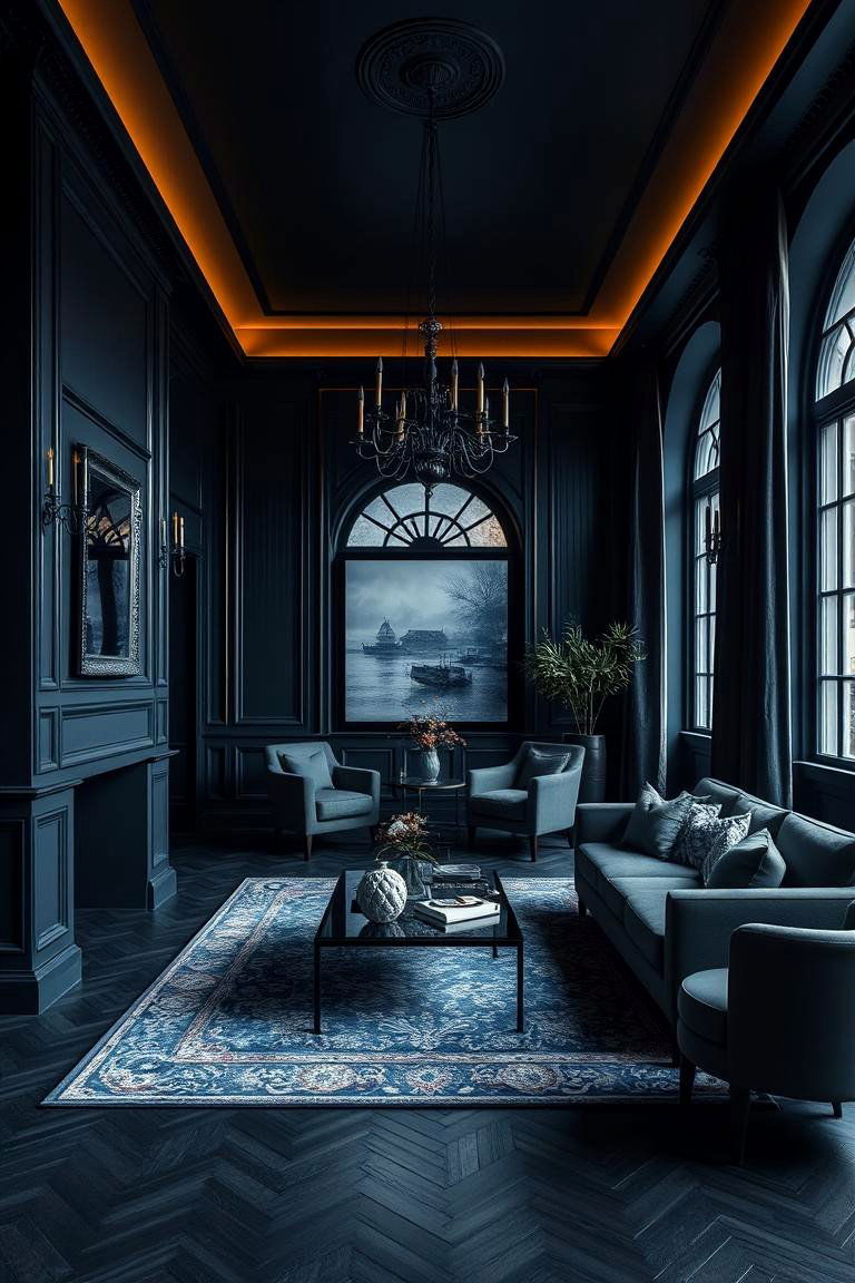 Deep Navy Tranquility - 24 Monochromatic Color Schemes for Rooms