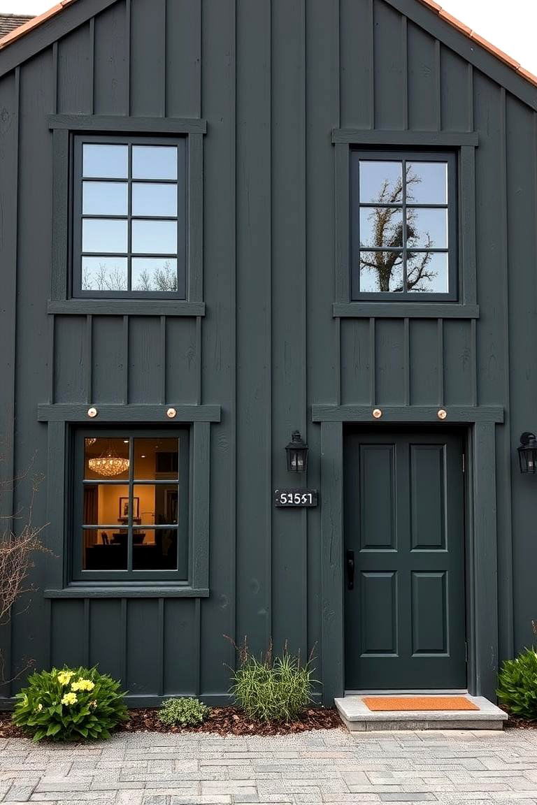 Deep Olive with Copper Accents - 24 Farmhouse Green Exterior Home Ideas