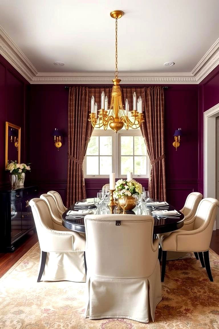 Deep Plum for a Rich Elegant Feel - 24 Dining Room Paint Colors