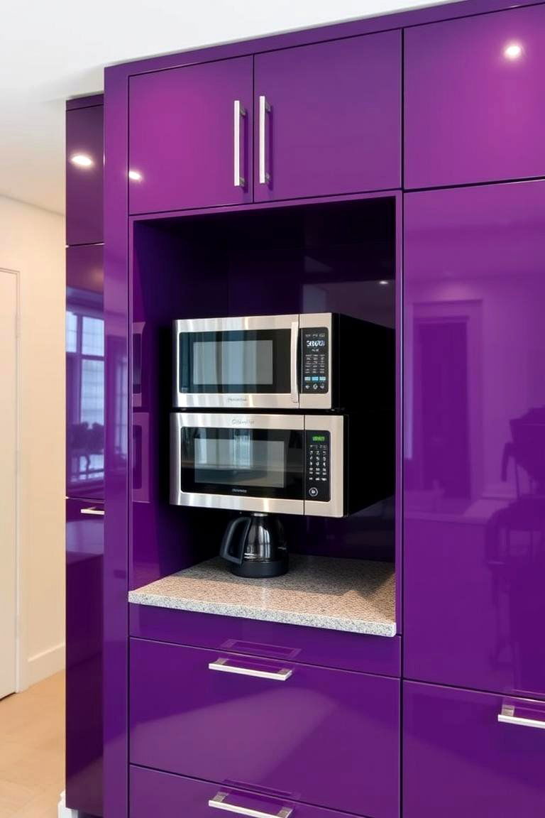 Deep Purple Appliance Nook - 24 Purple Kitchen Ideas