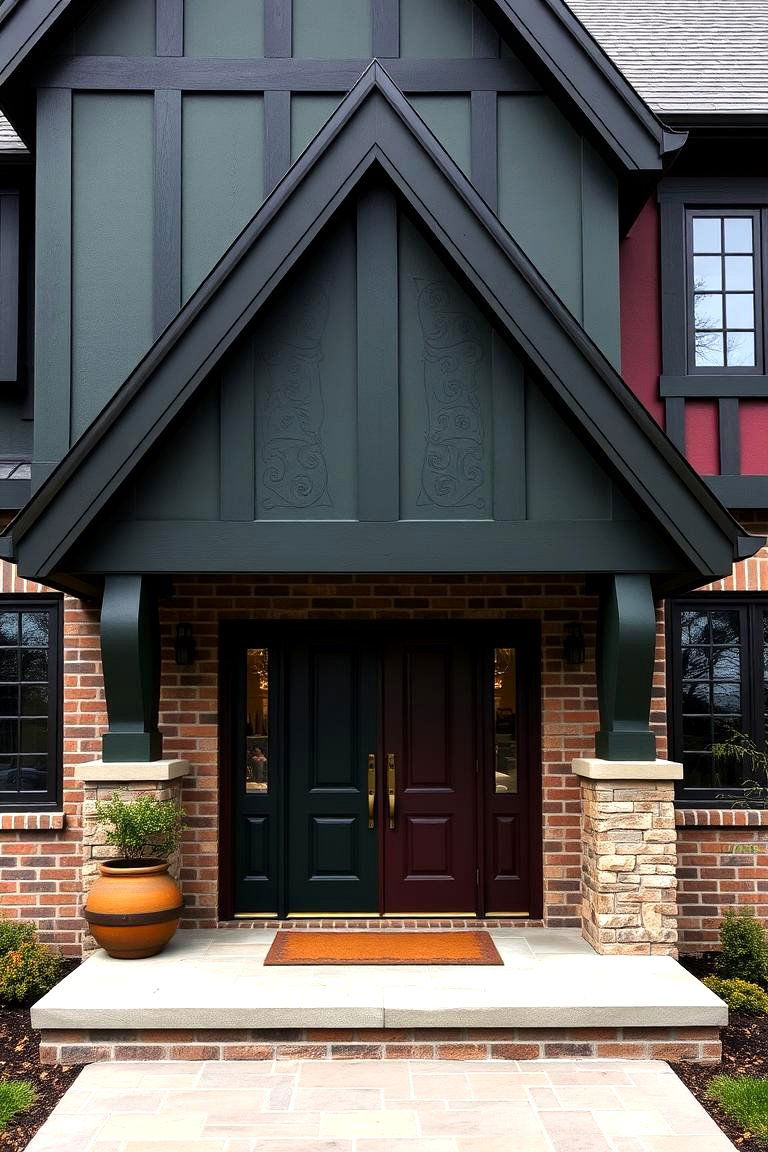 Deep Rich Color Palettes - 24 Modern Tudor Exterior Inspiration