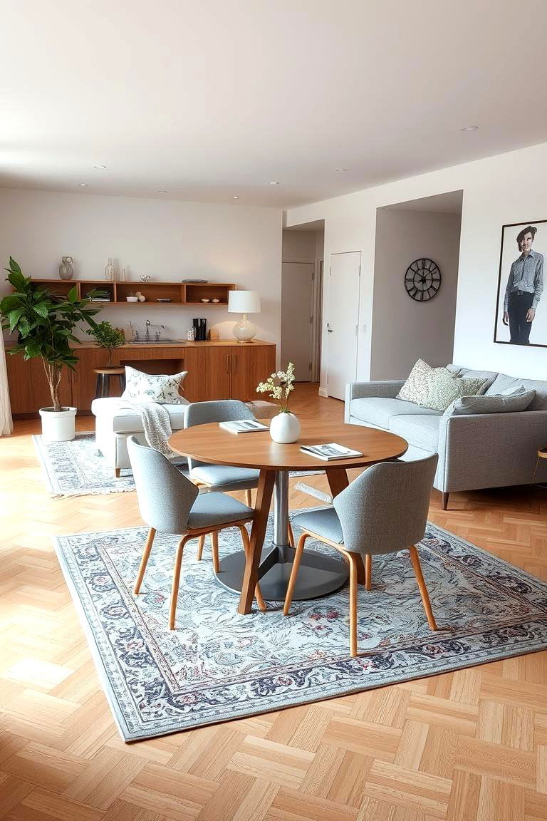 Define the Dining Area with a Rug - 24 Small Dining Room Ideas