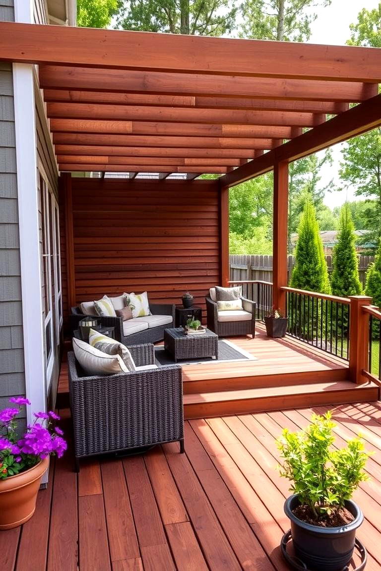 Defining Outdoor Spaces - 24 Deck With Privacy Wall