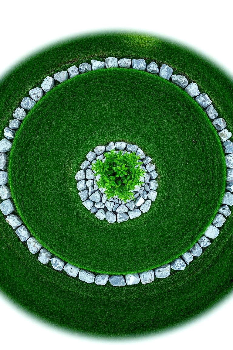 Defining Spaces with Rock Circles - 24 Rock Landscaping Ideas