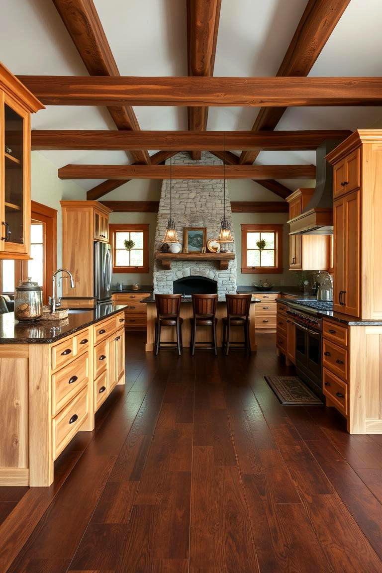 Defining Zones with Area Rugs - 24 Kitchen With Dark Wood Floors