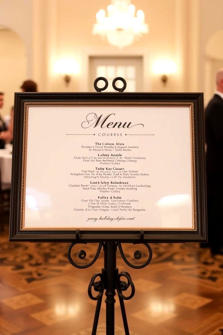 Delectable Details Menu Sign - 24 Wedding Sign Ideas