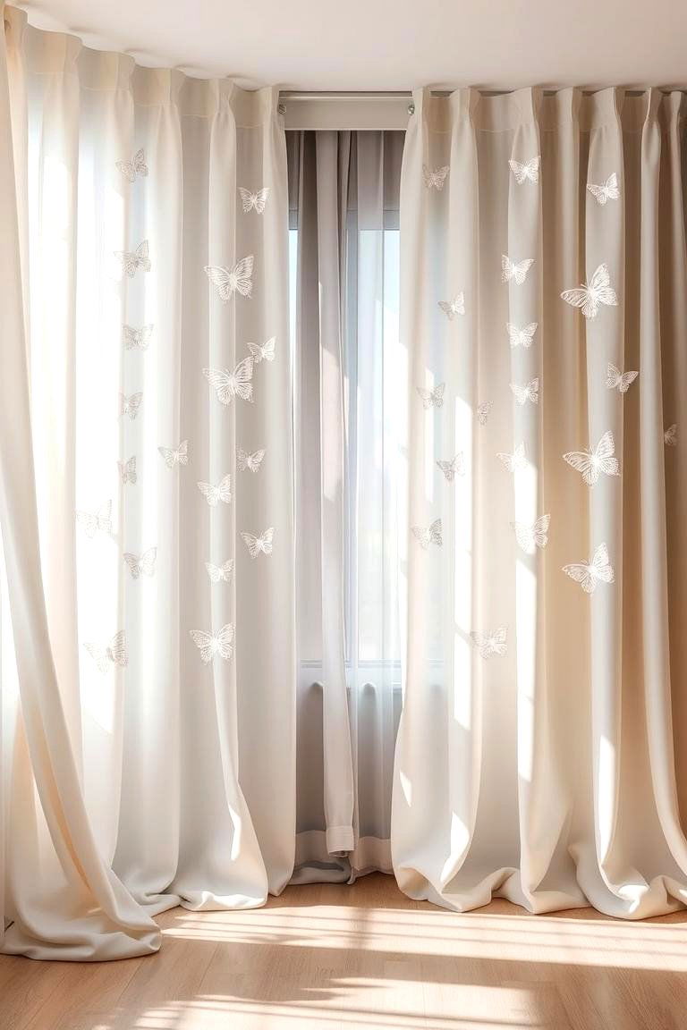 Delicate Butterfly Window Treatments - 24 Butterfly-themed Room Ideas