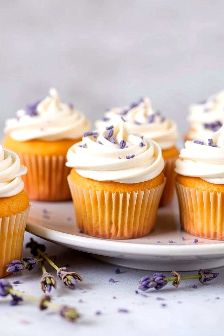 Delicate Lavender Honey Harmony - 24 Wedding Cupcake Ideas