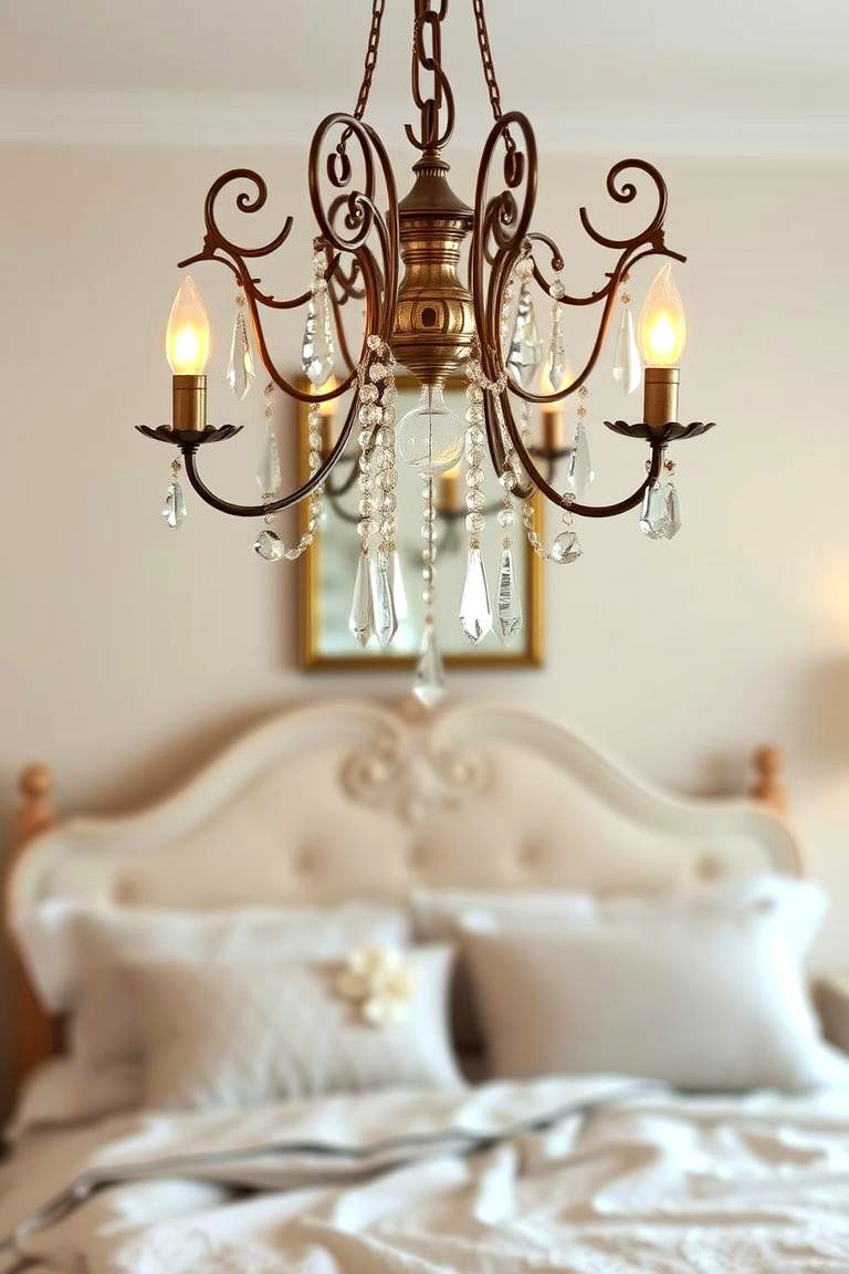 Delicate Lighting Fixtures - 24 Shabby Chic Bedroom Ideas