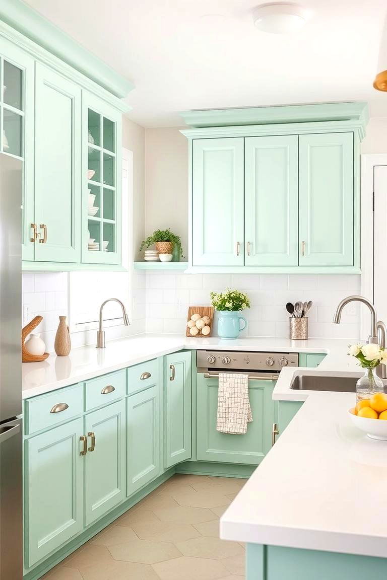 Delicate Mint Green Freshness - 24 Kitchen Color Ideas
