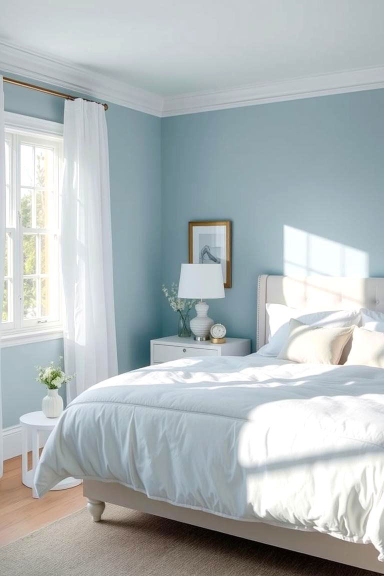 Delicate Sky Blue Tranquility - 24 Bedroom Paint Colors