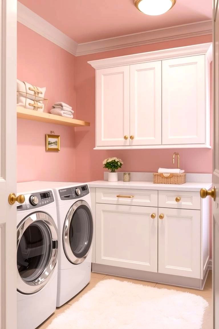 Delicate and Gentle Powder Pink - 24 Laundry Room Paint Ideas