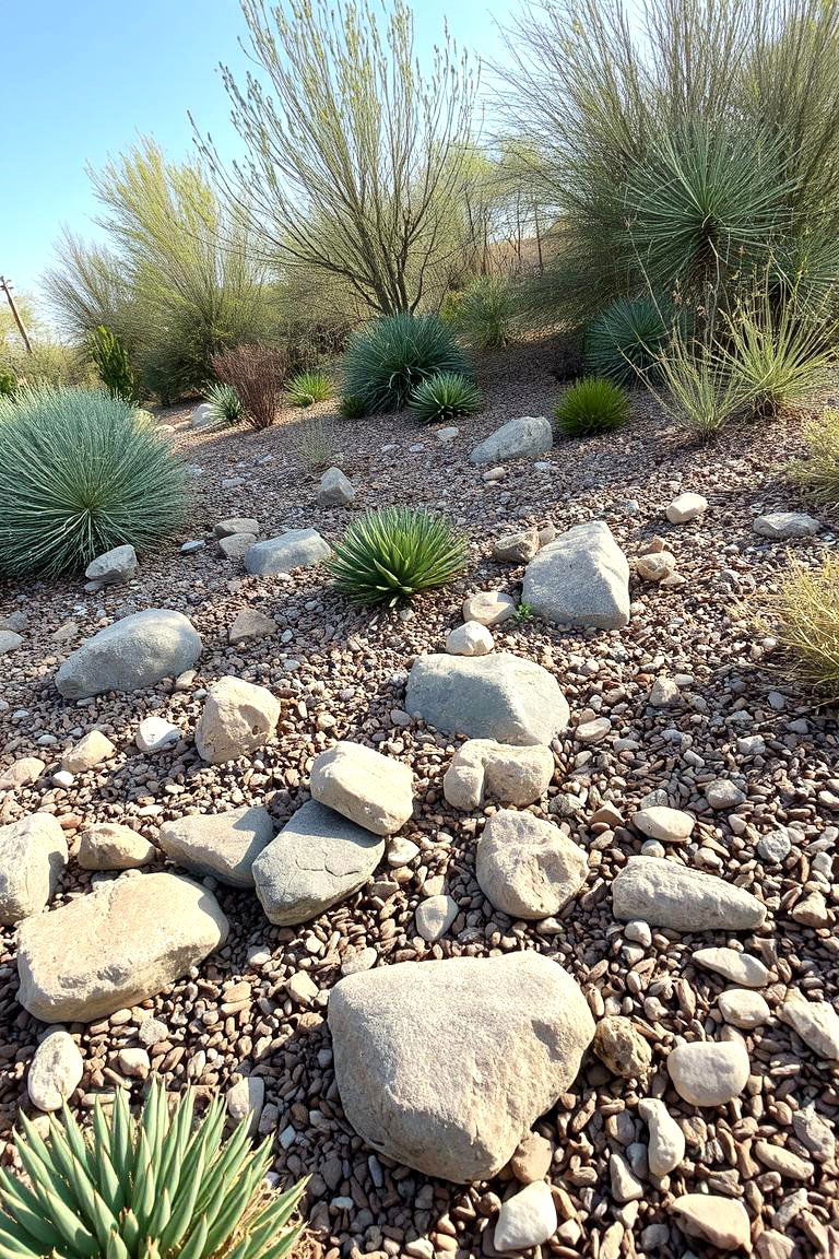 Desert Inspired Landscaping with Rocks and Mulch - 24 Front Yard Landscaping Ideas With Rocks and Mulch
