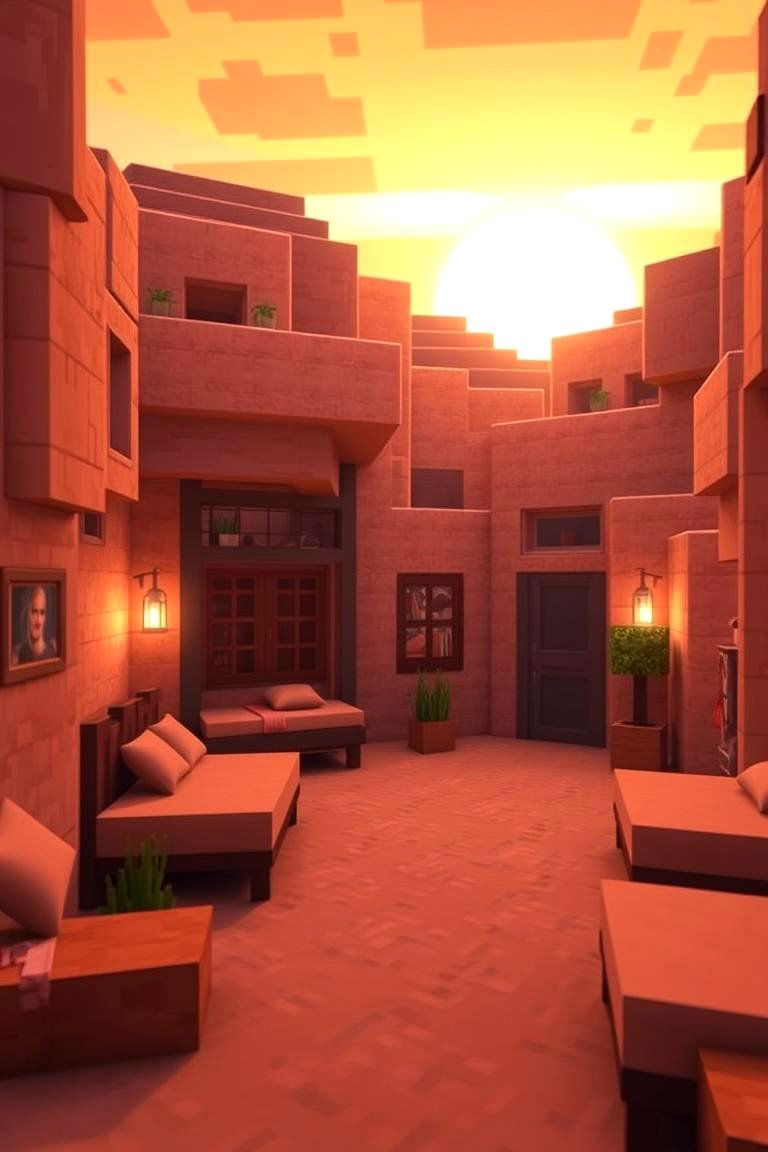 Desert Oasis Dorm - 24 Minecraft Themed Bedroom Ideas
