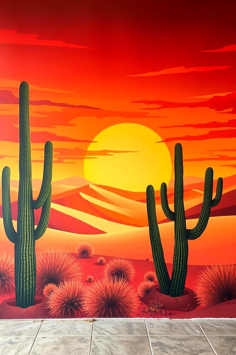 Desert Oasis Mural - 24 Garden Mural Ideas