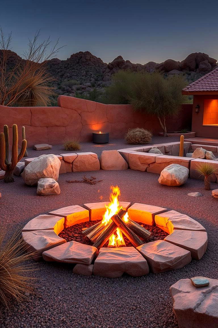 Desert Oasis Sunken Fire Pit - 24 Sunken Fire Pit Ideas