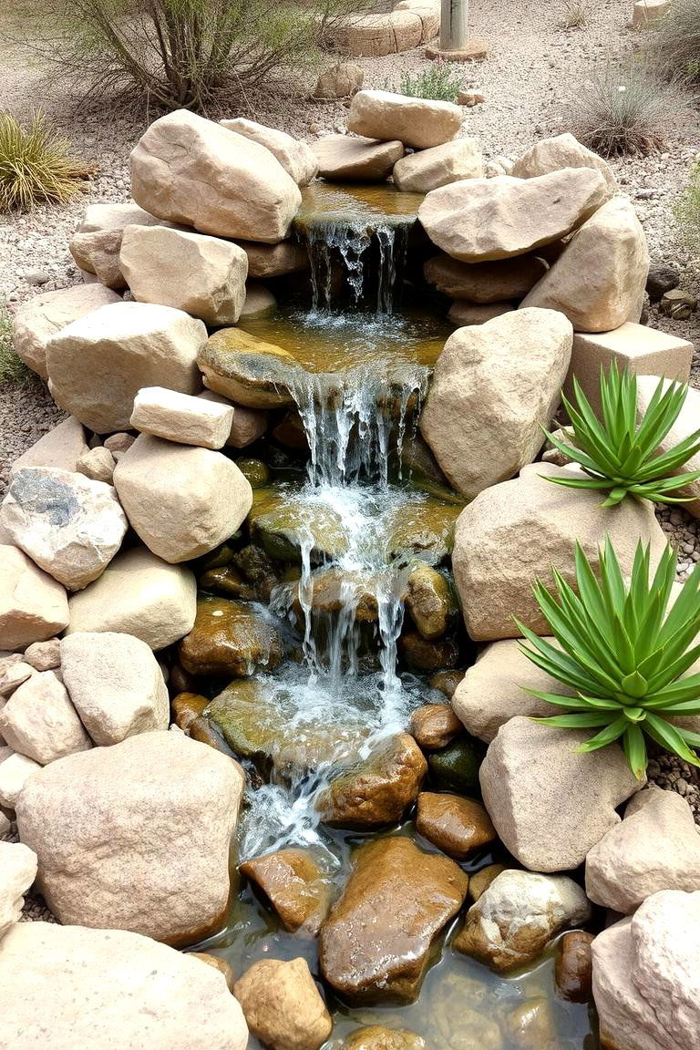 Desert Oasis Waterfall - 24 Backyard Waterfall Ideas