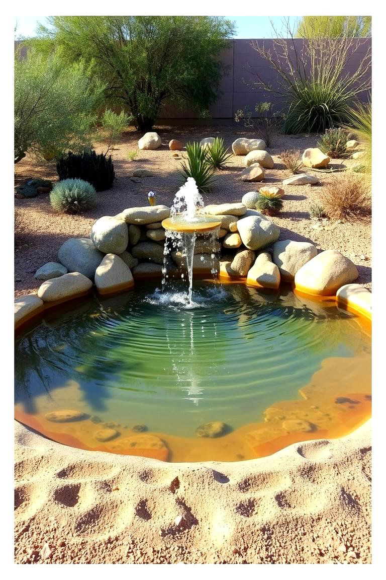 Desert Water Feature - 24 Desert Landscape Ideas
