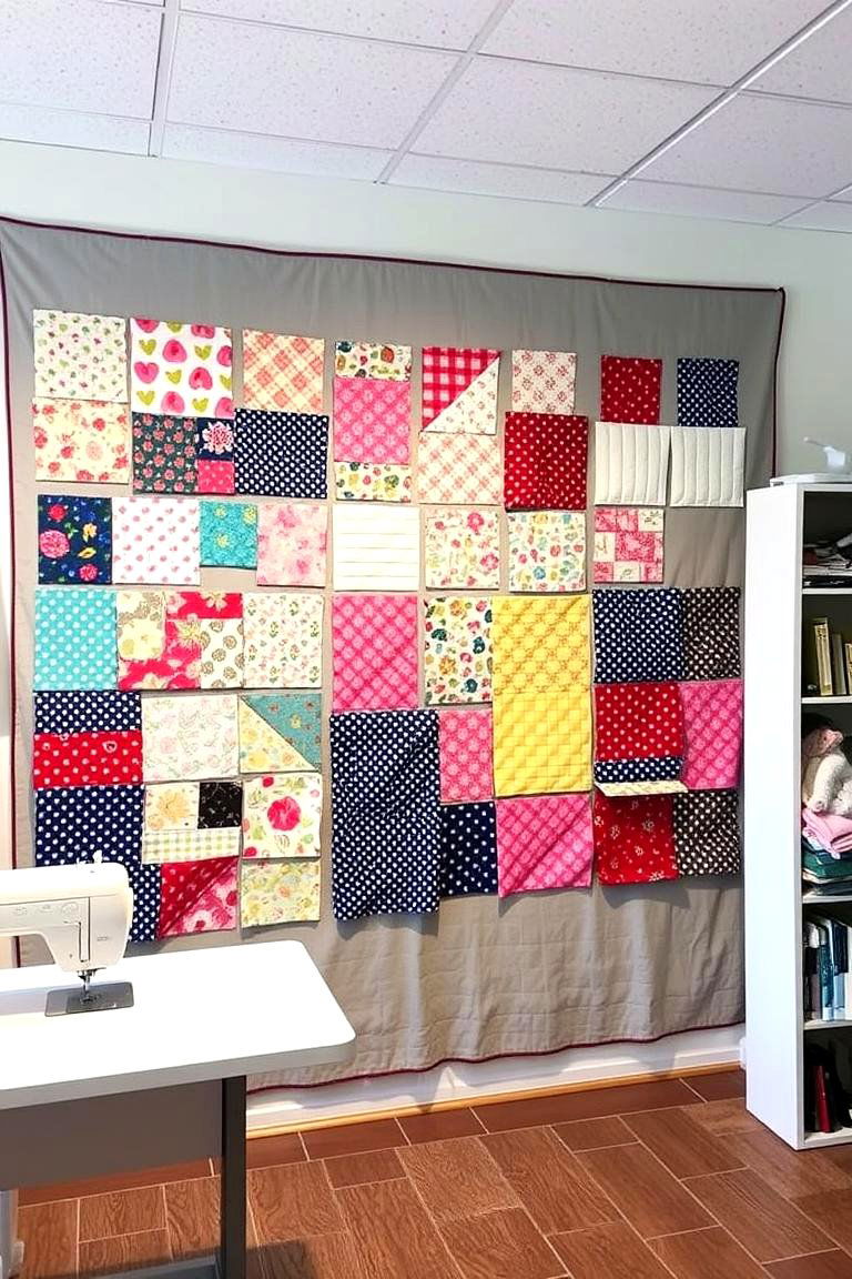 Design Wall for Layout and Inspiration - 24 Sewing Room Ideas