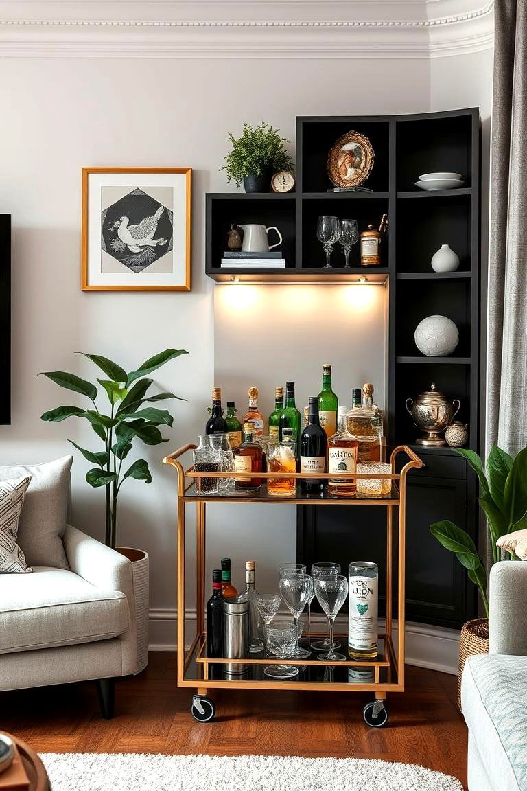 Design a Chic Home Bar Station - 24 Living Room Corner Ideas
