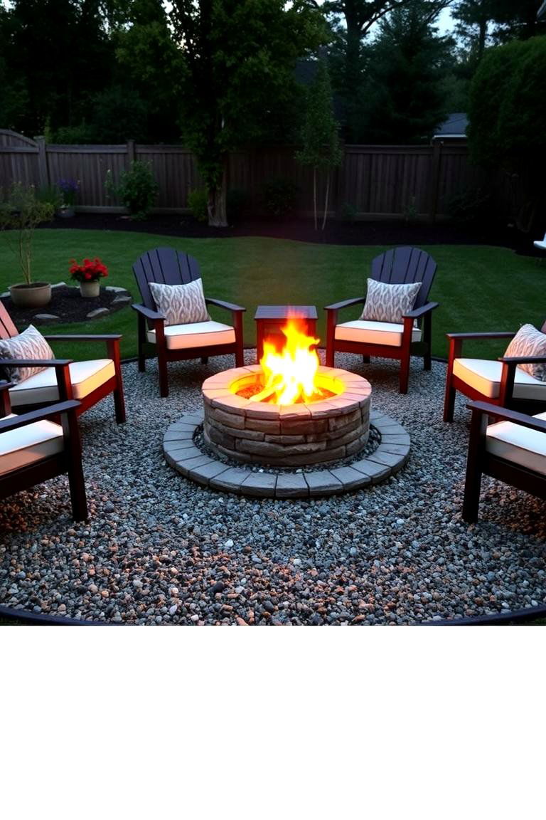 Design a Cozy Fire Pit Area with Gravel Surround - 24 Low Maintenance Backyard Landscaping Ideas