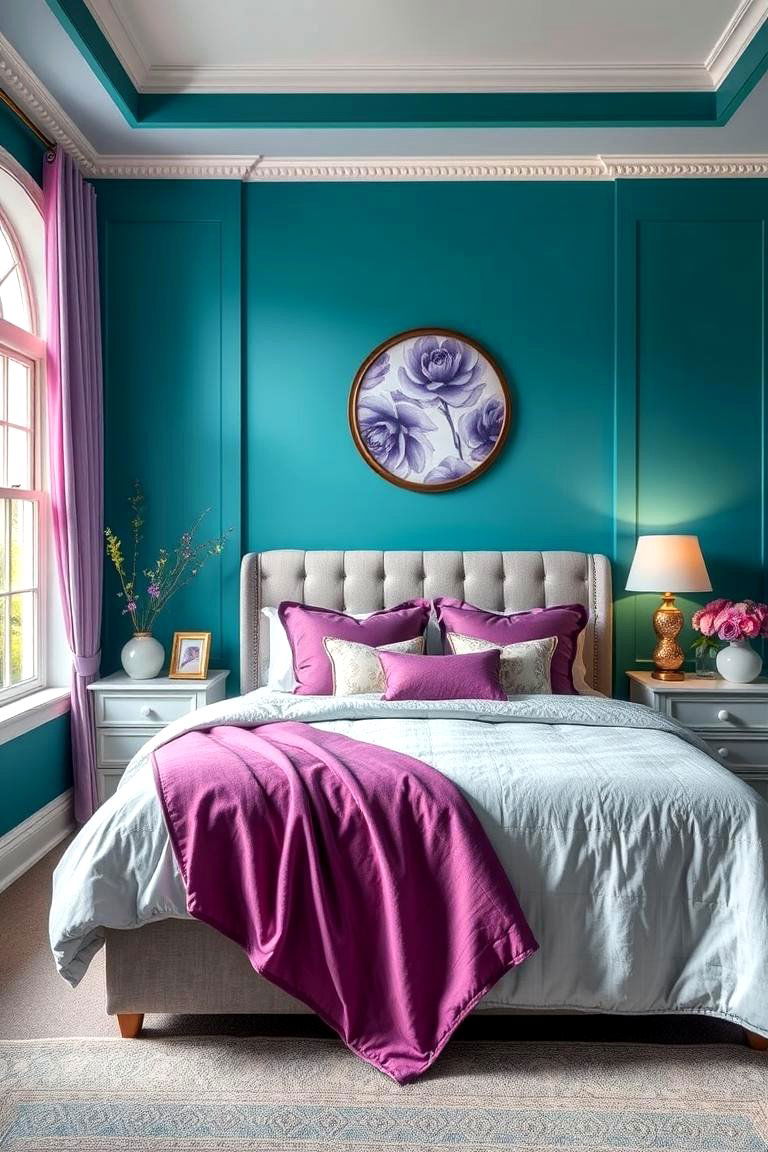 Design a Purple and Teal Oasis - 24 Purple Bedroom Ideas