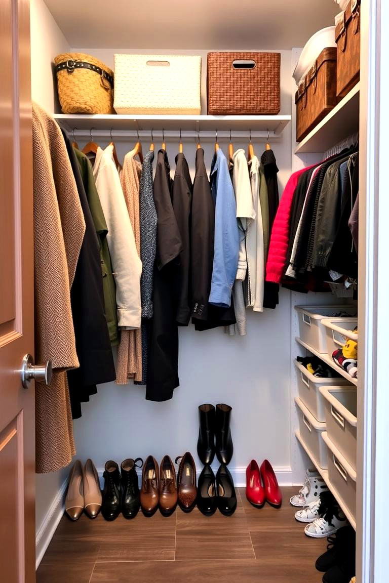 Designate Zones for Different Items - 24 Hall Closet Organization Ideas