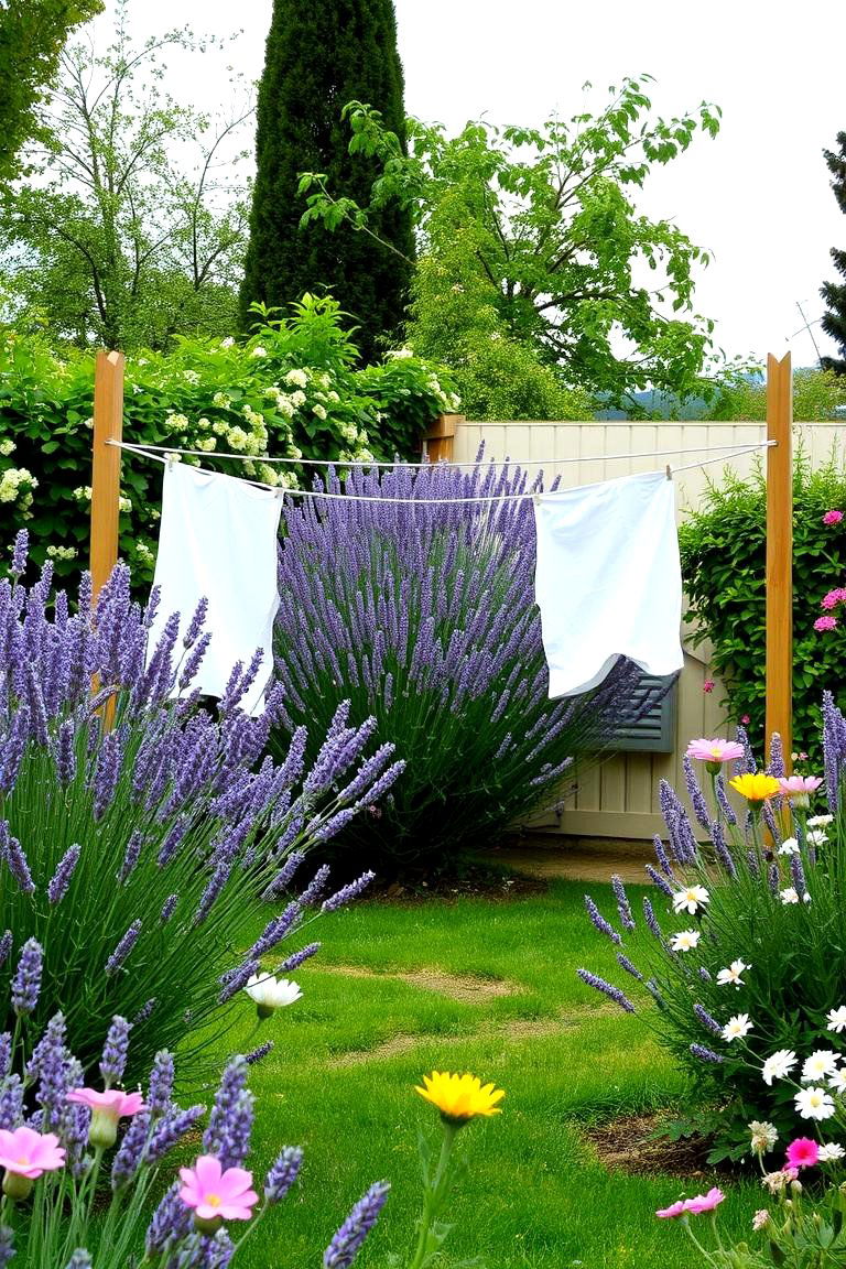 Designated Drying Zone in the Garden - 24 Outdoor Laundry Area Design Ideas