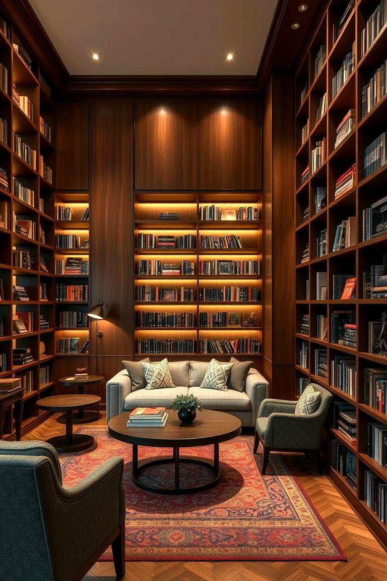 Designer Game Library Retreat - 24 Luxury Game Room Ideas