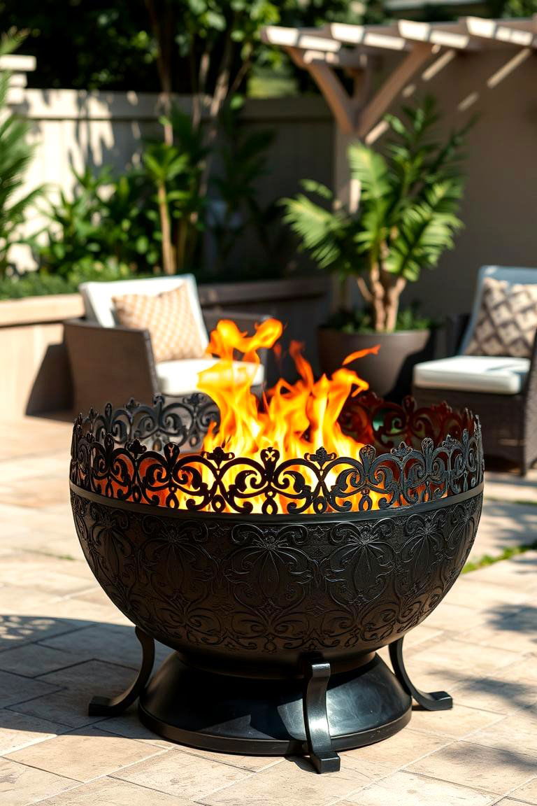 Designer Patterned Metal Fire Pit - 24 Metal Fire Pit Ideas