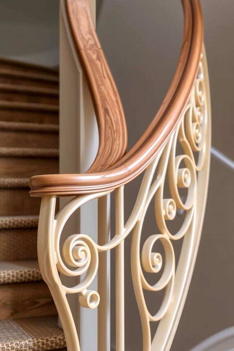 Designer Staircase with Handrail - 24 Staircase Ideas