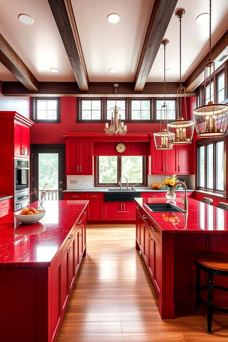 Designing a Red Kitchen for Entertaining - 24 Red Kitchens