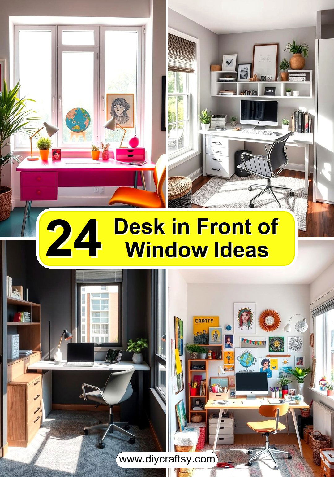 Desk in Front of Window Ideas