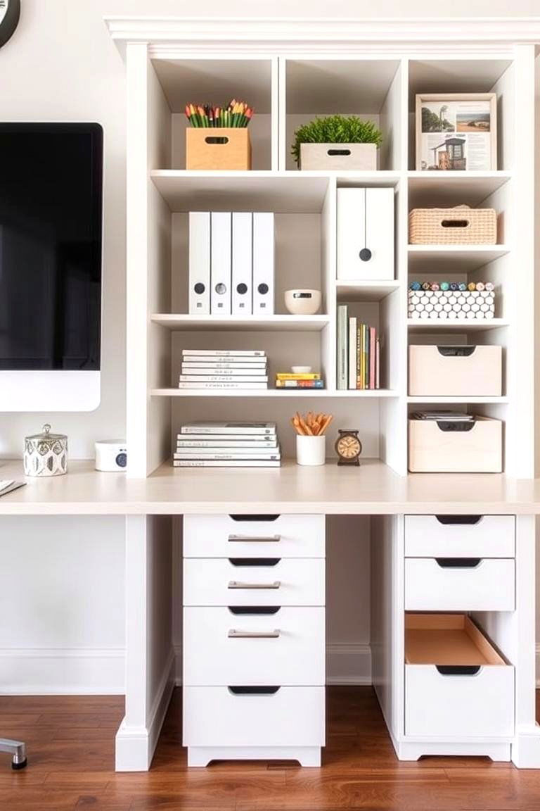 Desk with Built In Drawer Units - 24 Desk Ideas