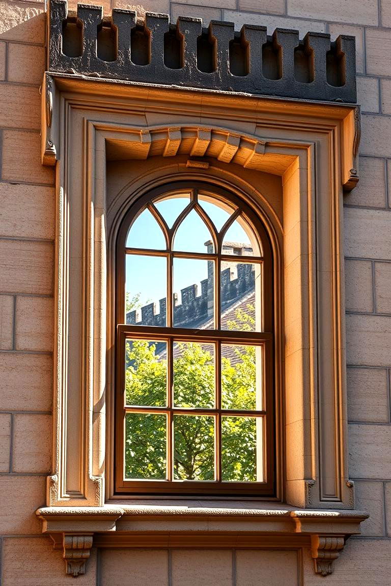 Detailed Castellated Window Frames - 24 spanish style windows