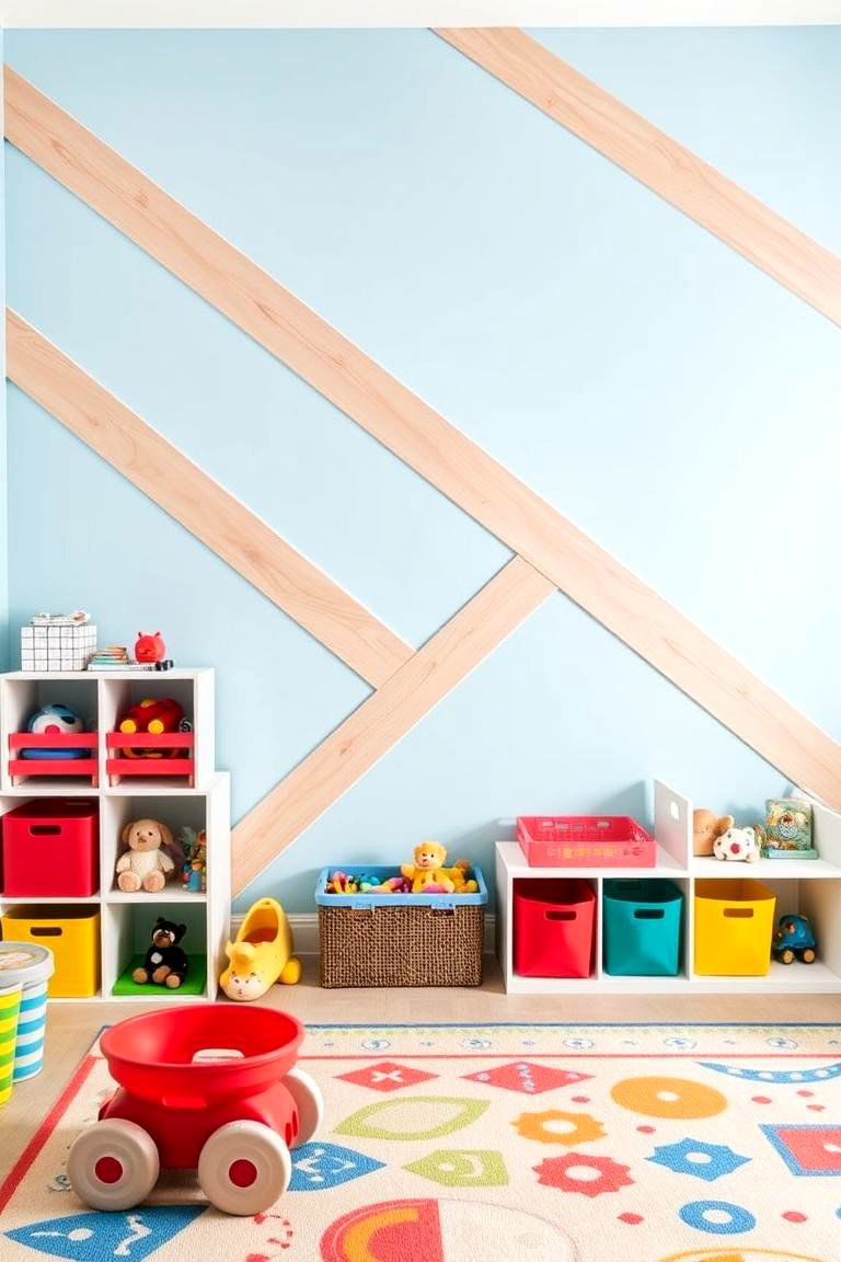 Diagonal Drama - 24 Wood Trim Accent Wall Ideas