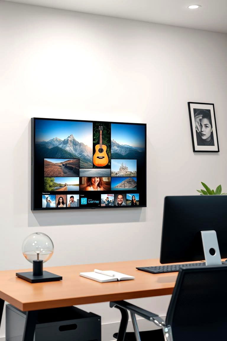Digital Photo Frame Display - 24 Office Wall Decor Ideas
