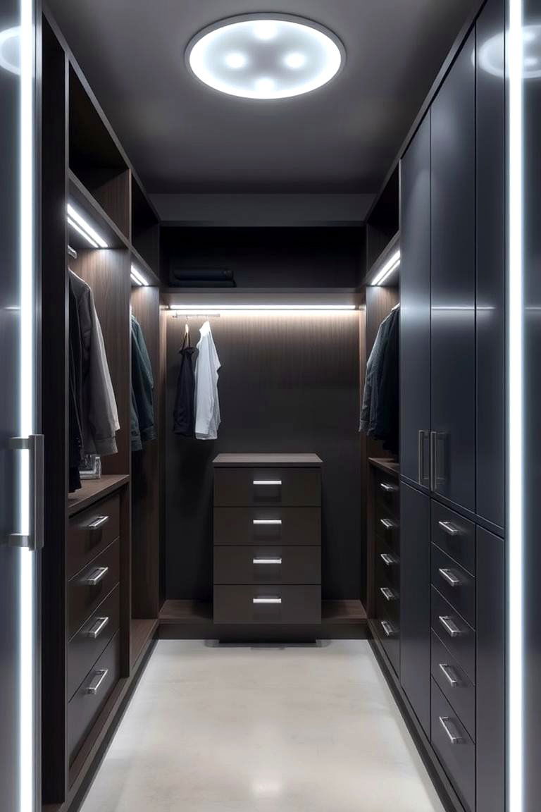 Dimmable LED Fixtures for Customized Ambiance - 24 Closet Lighting Ideas