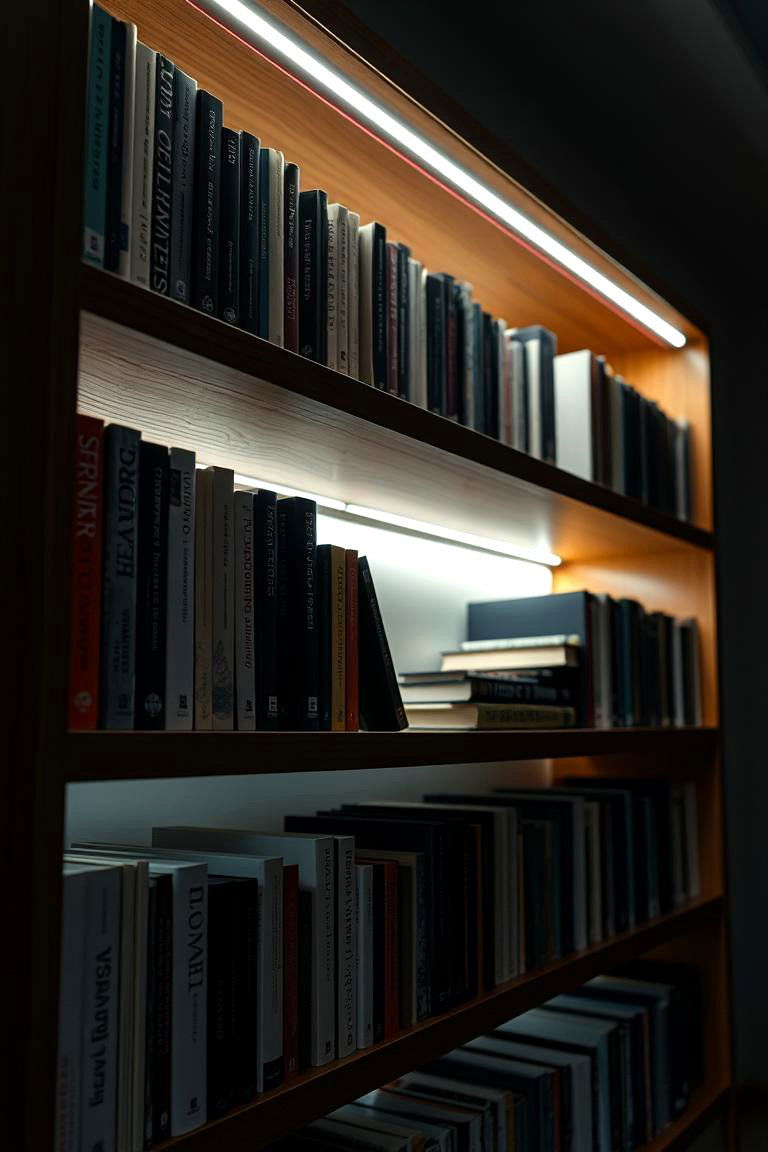 Dimmable LED Strip Solutions - 24 Bookshelf Lighting Ideas