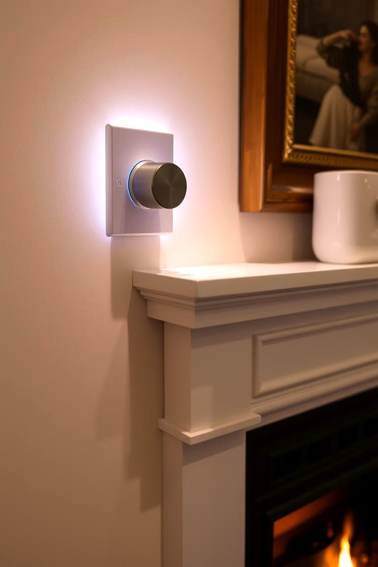 Dimmer Switch for Control - 24 Fireplace Mantel Lighting Ideas