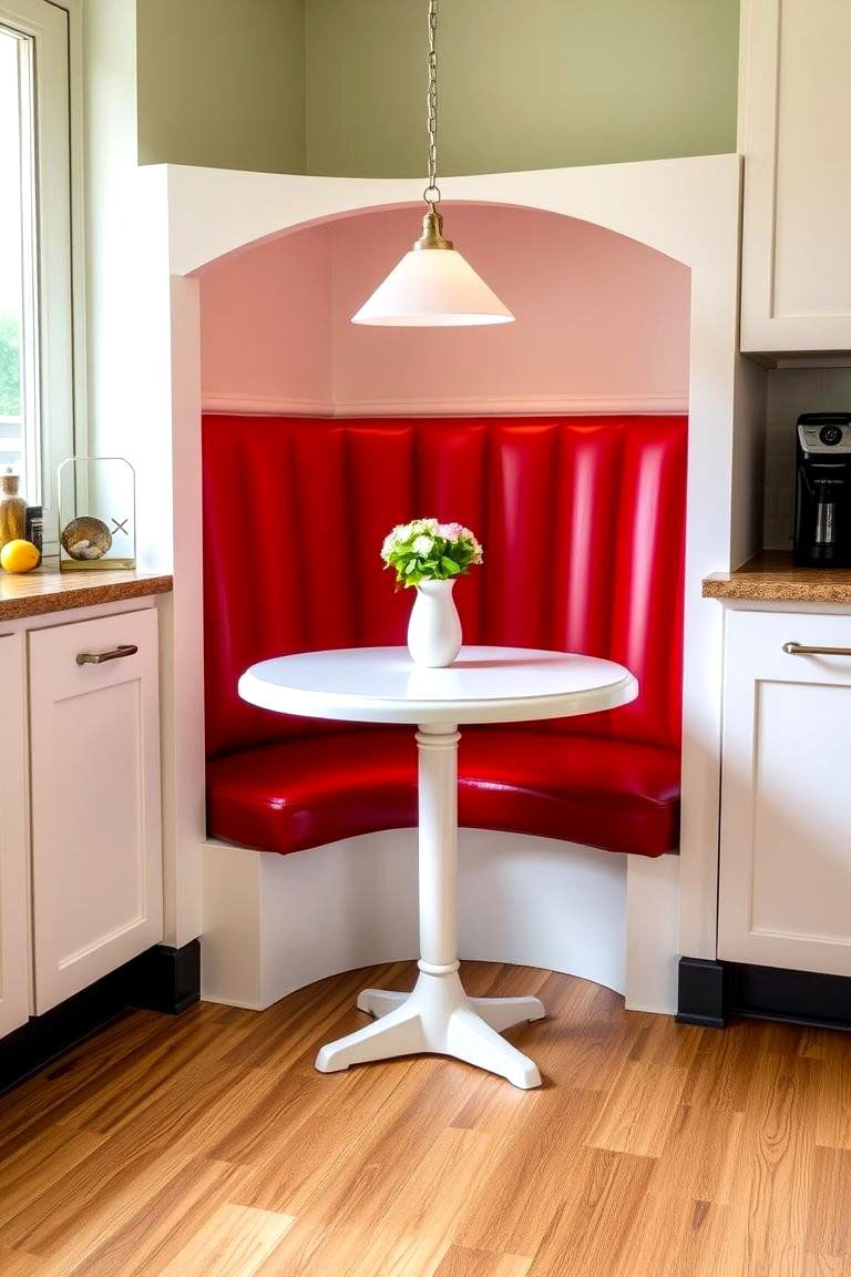 Diner Style Booth Seating - 24 Retro Kitchen Ideas