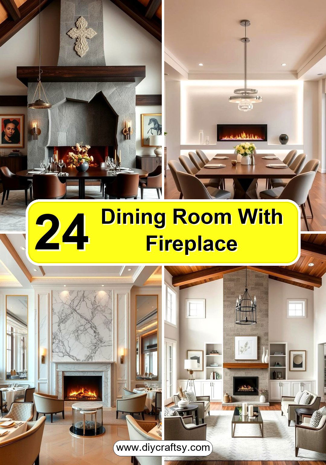 Dining Room With Fireplace