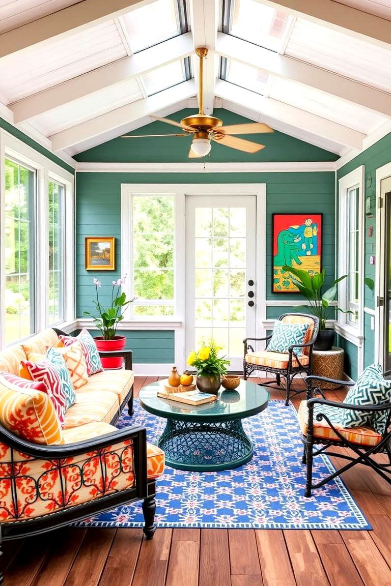 Discover a Creative Artful Haven - 24 Sunroom and Deck Combo Ideas